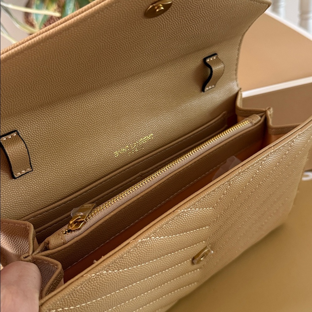 Design Crossbody Purses Copy Brand New 9X6 Light Brown - Picture 8 of 8